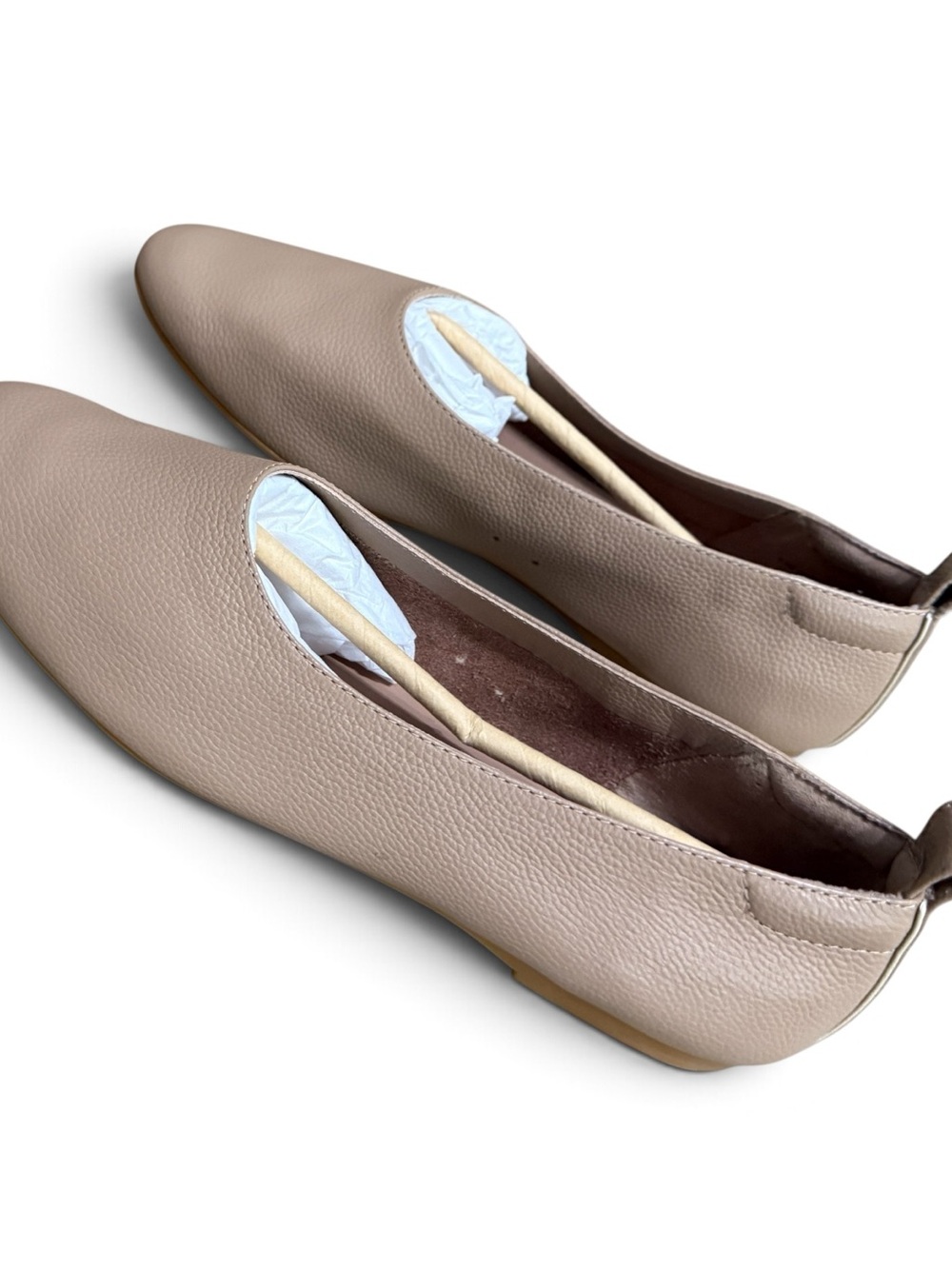 Everlane “The Day Glove” Neutral Tan Leather Ballet Flats 8.5 NIB - Picture 2 of 7